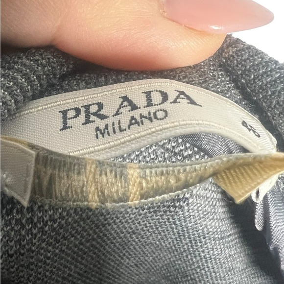Prada Gray V-Neck Midi Dress - Authentic - Picture 2 of 7